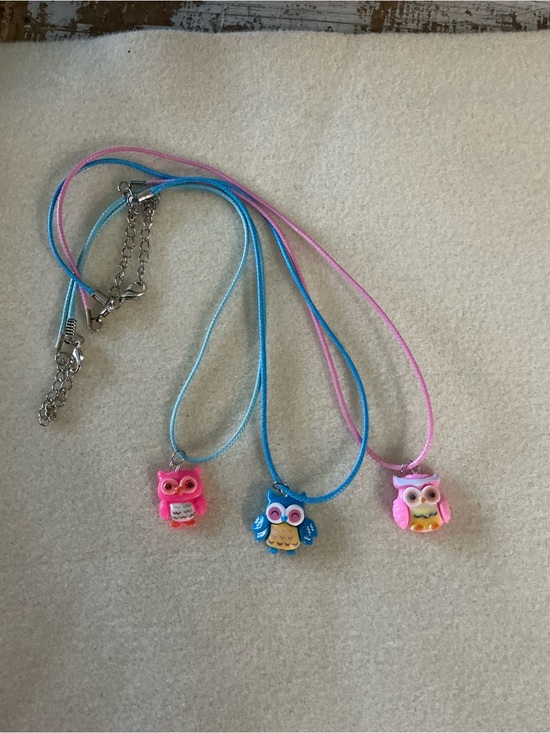 Other - Kids Owl Pendant Necklace Set - Pink & Blue